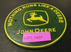 John Deere Cast Iron Sign