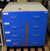 Cabinet 4 Drawers Blue L800 x W880 x H850mm.