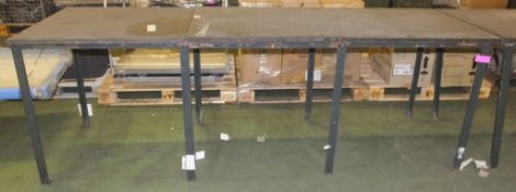 Metal frame table with lead slate work top