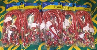 6x 6 packs of Bungee cords - half inch x 24 inches