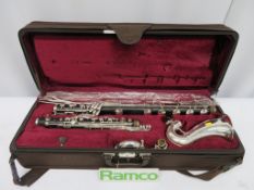 Buffet Crampon Prestige Bass Clarinet With Case. Serial Number: 27833. There Is A Crack