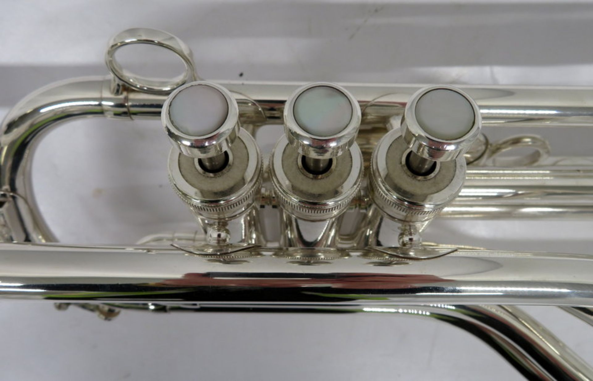 Besson International BE707 Fanfare Trumpet With Case. Serial Number: 883327. Please Note T - Image 7 of 16