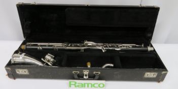 Boosey And Hawkes Bass Clarinet With Case. Serial Number: 39167. Single Piece Body Approx