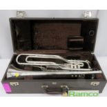Besson 708 Fanfare Trumpet With Case. Serial Number: 785475. Please Note This Item Has Not