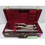 Besson International BE707 Fanfare Trumpet With Case. Serial Number: 883327. Please Note T