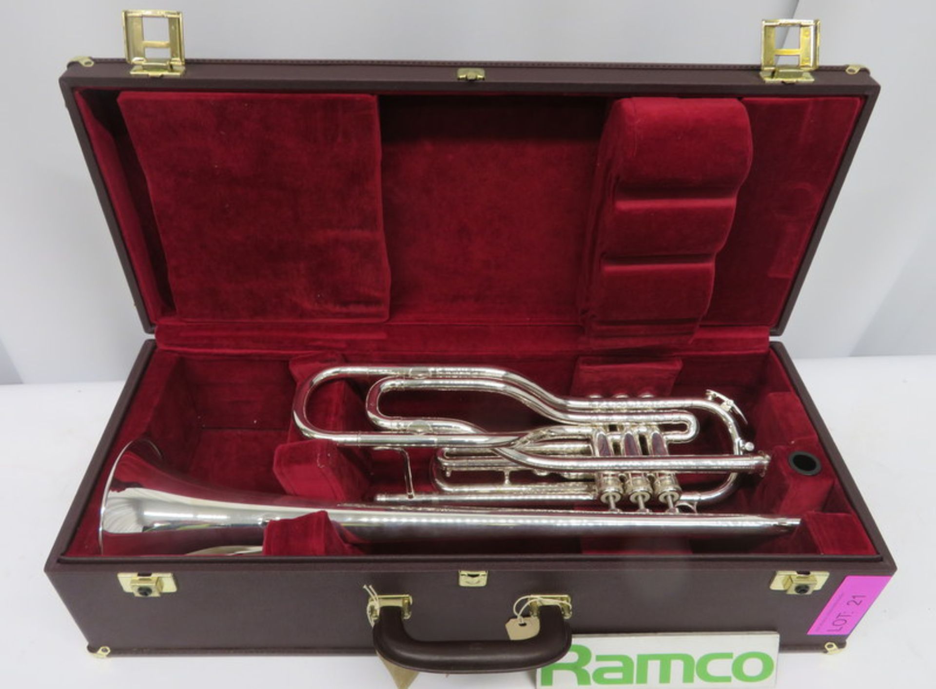 Besson International BE707 Fanfare Trumpet With Case. Serial Number: 883327. Please Note T