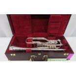 Besson International BE707 Fanfare Trumpet With Case. Serial Number: 883173. Please Note T