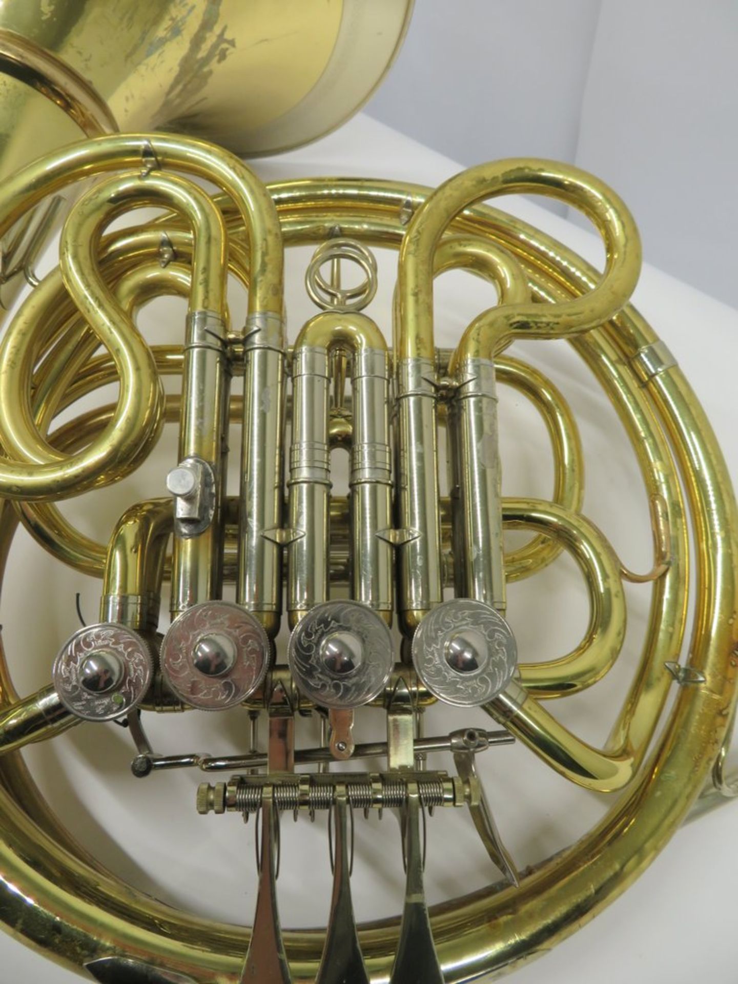 GebrAlexander Mainz 103 french horn with case. Serial number 23511