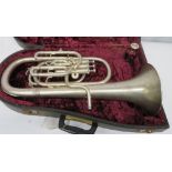 Boosey & Hawkes Imperial Baratone sax horn with case. Serial number: 662332. Please note t