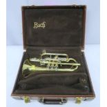 Bach Stradivarius 184 ML cornet with case. Serial number: 594136. Please note that this i