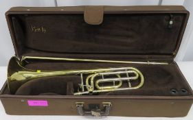 Vincent Bach Stradivarius 42 tenor trombone with case. Serial Number: 96059. Please note t