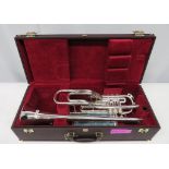 Besson International BE707 fanfare trombone with case. Serial number: 883323. Please note