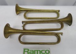 2x BBIM Cavalry Trumpets, 1x Unbranded Cavalry Trumpet.