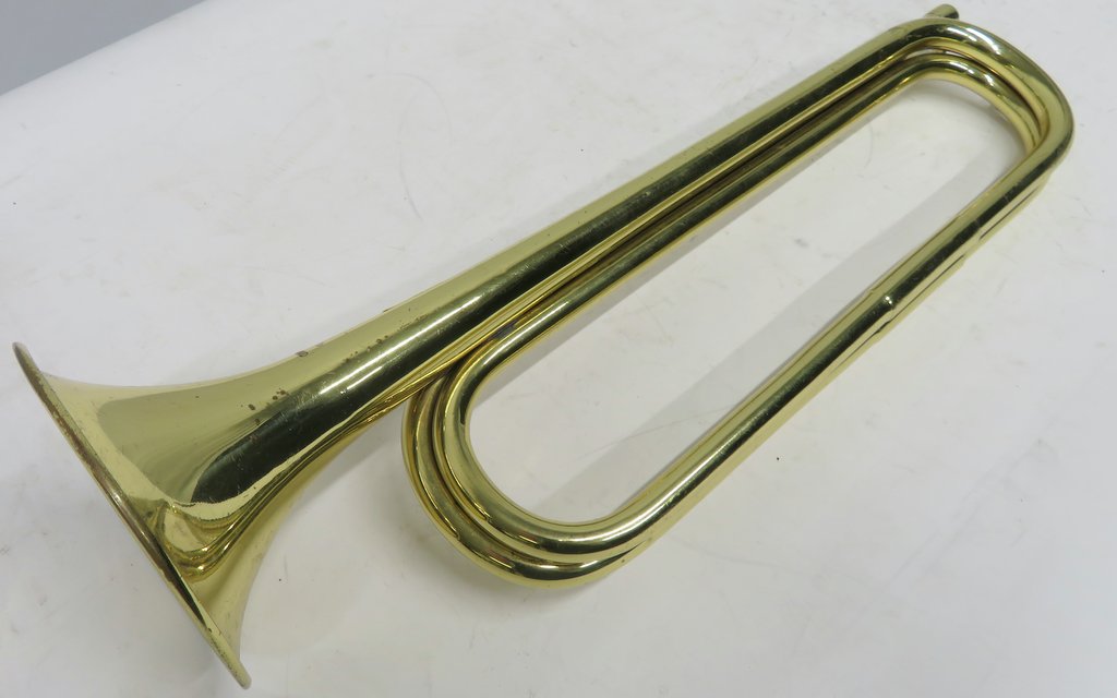 BBIM Ltd 1977 cavalry trumpet with case. Please note that this item is sold as seen with n - Image 4 of 9