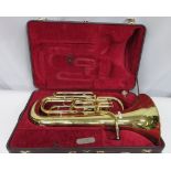 Besson BE967 Sovereign euphoniums with case. Serial number: 883442. Please note that this