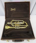 Vincent Bach Stradivarius 184 cornet with case. Serial Number: 581177. Please note that th