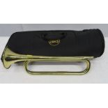 BBIM Ltd 1977 cavalry trumpet with case. Please note that this item is sold as seen with n