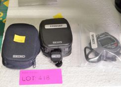 2x Seiko Digital Stopwatches with Case.