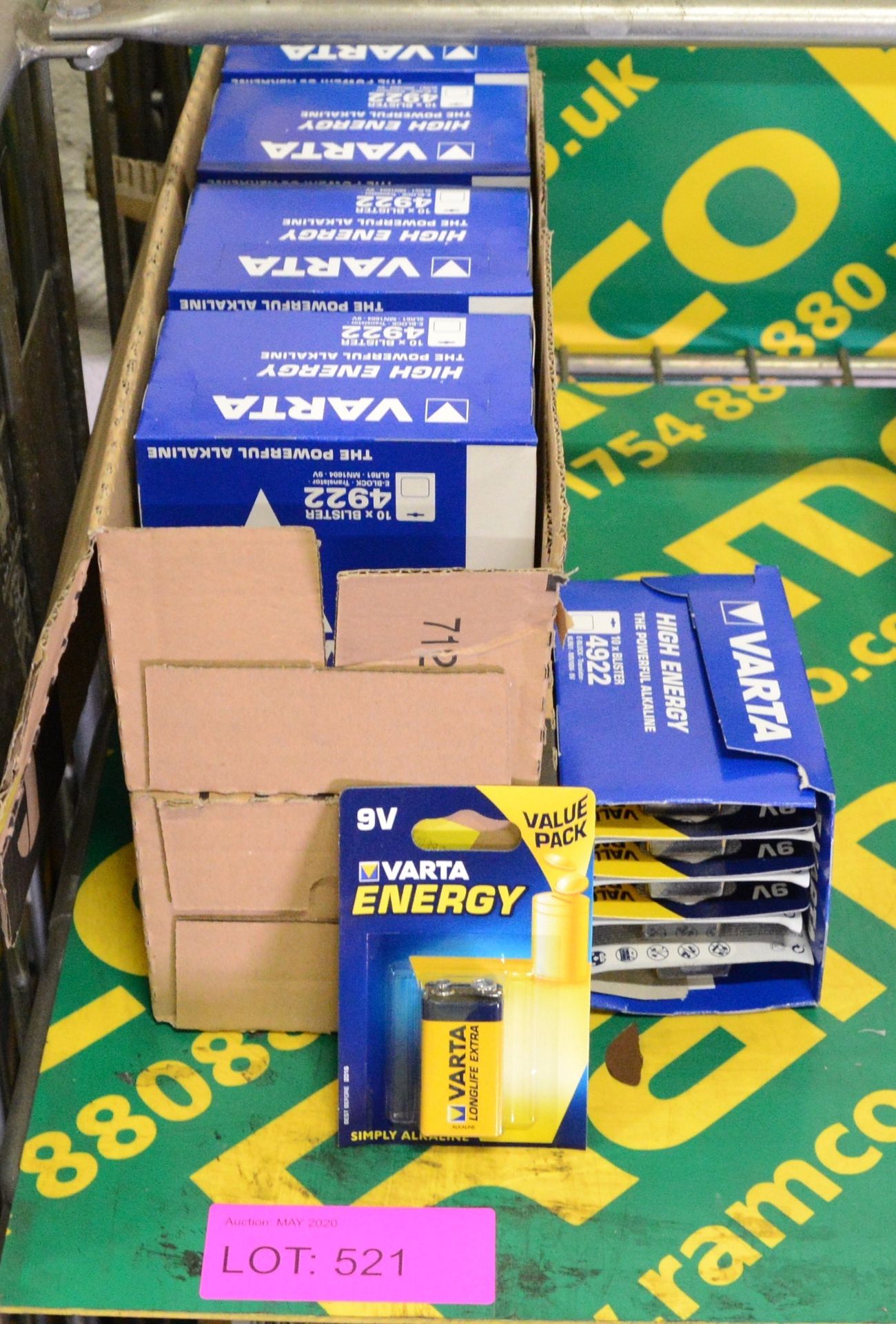 2x Boxes of Varta High Energy 9V Batteries - 50 per box - OUT OF DATE.
