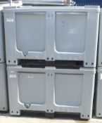 2x Plastic Storage Bins L 1220mm x W 1020mm x H 830mm