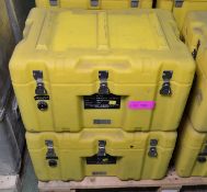 2x Plastic Case Yellow Empty L600 x W400 x H360mm.