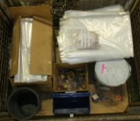 Plastic Sheet, Bucket, Plastic Bags, Tool box