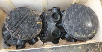 5x 450mm Diameter Equal Inspection Chamber Bases, 5x Ductile iron cover and frame - 450mm