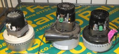 3x Ametek 116556-13 36V DC Vacuum Cleaner Motors & Fans.