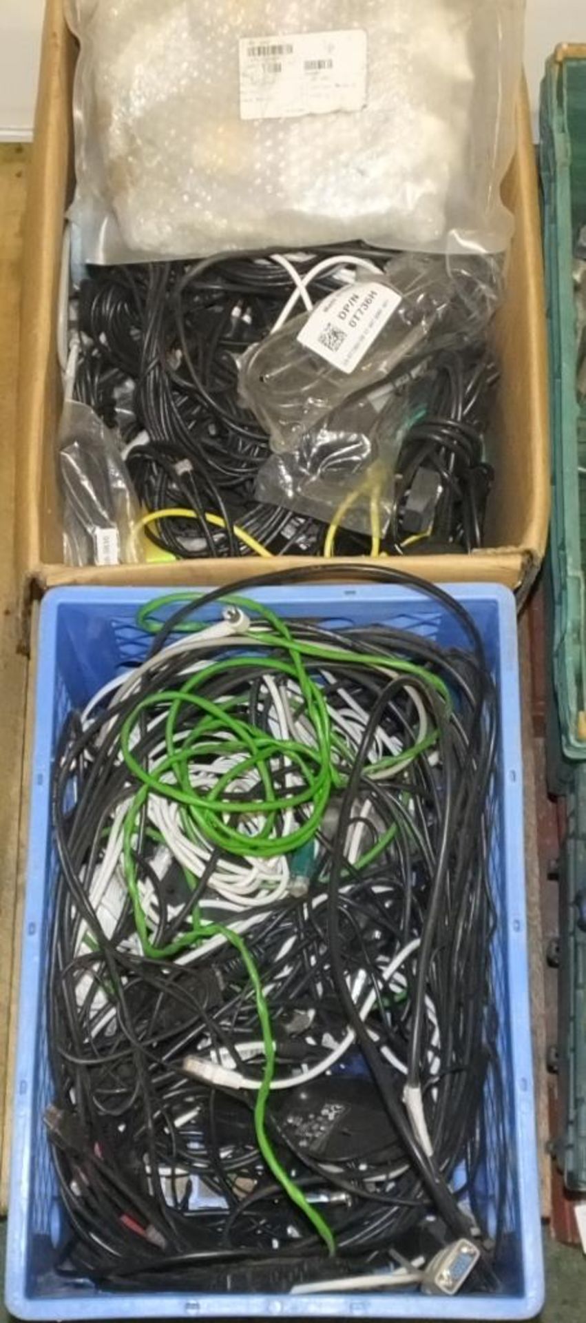 2 boxes of various cables