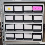 Metal Cabinet with 16 Drawers L400 x W320 x H400mm.