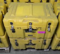 2x Plastic Case Yellow Empty L600 x W400 x H360mm.