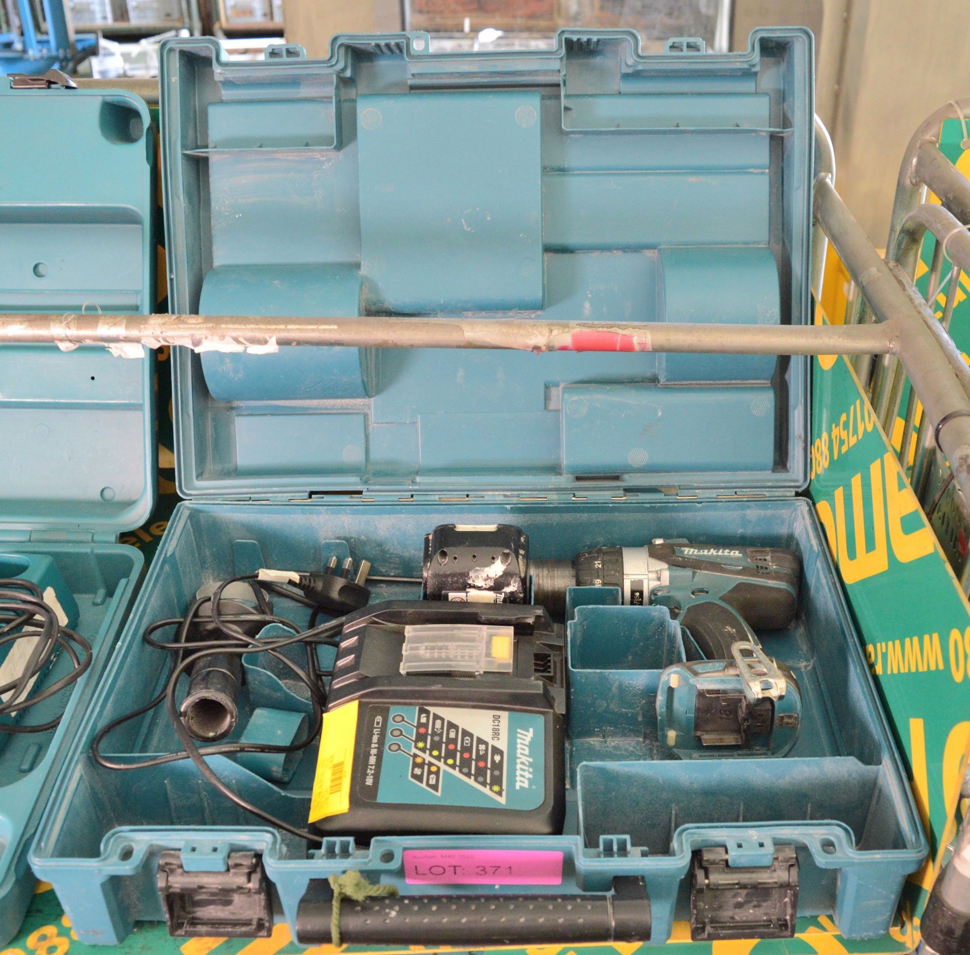 Makita DHP458 Drill Portable 18V 1x Battery & Charger in Carry Case.