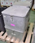 4x Aluminium Storage Boxes L520 x W450 x H400mm.