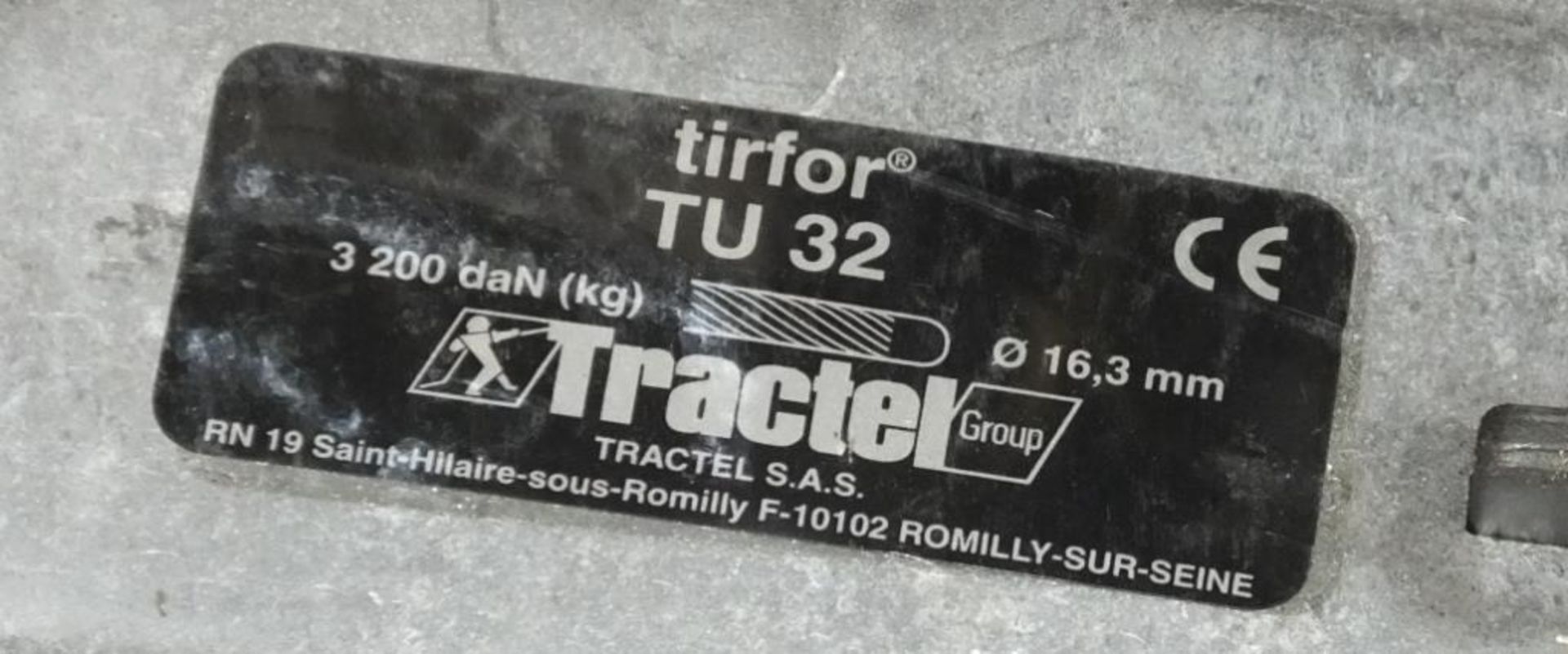 Tractel TU32 Tirfor Pull / Lift Machine with wire rope, handle - Image 2 of 3