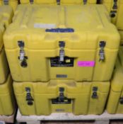 2x Plastic Case Yellow Empty L600 x W400 x H360mm.