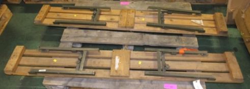 2x Folding leg wooden benches