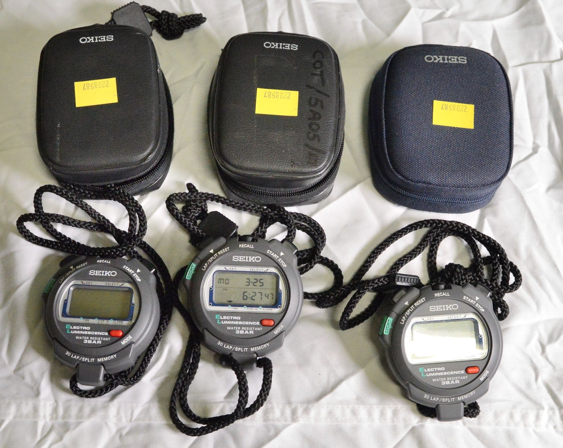 3x Seiko Digital Stopwatches with Case. - Image 2 of 5