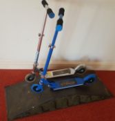 Pair of Lightning Strike folding scooters with ramp Very good condition
