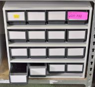 Metal Cabinet with 16 Drawers L400 x W320 x H400mm.