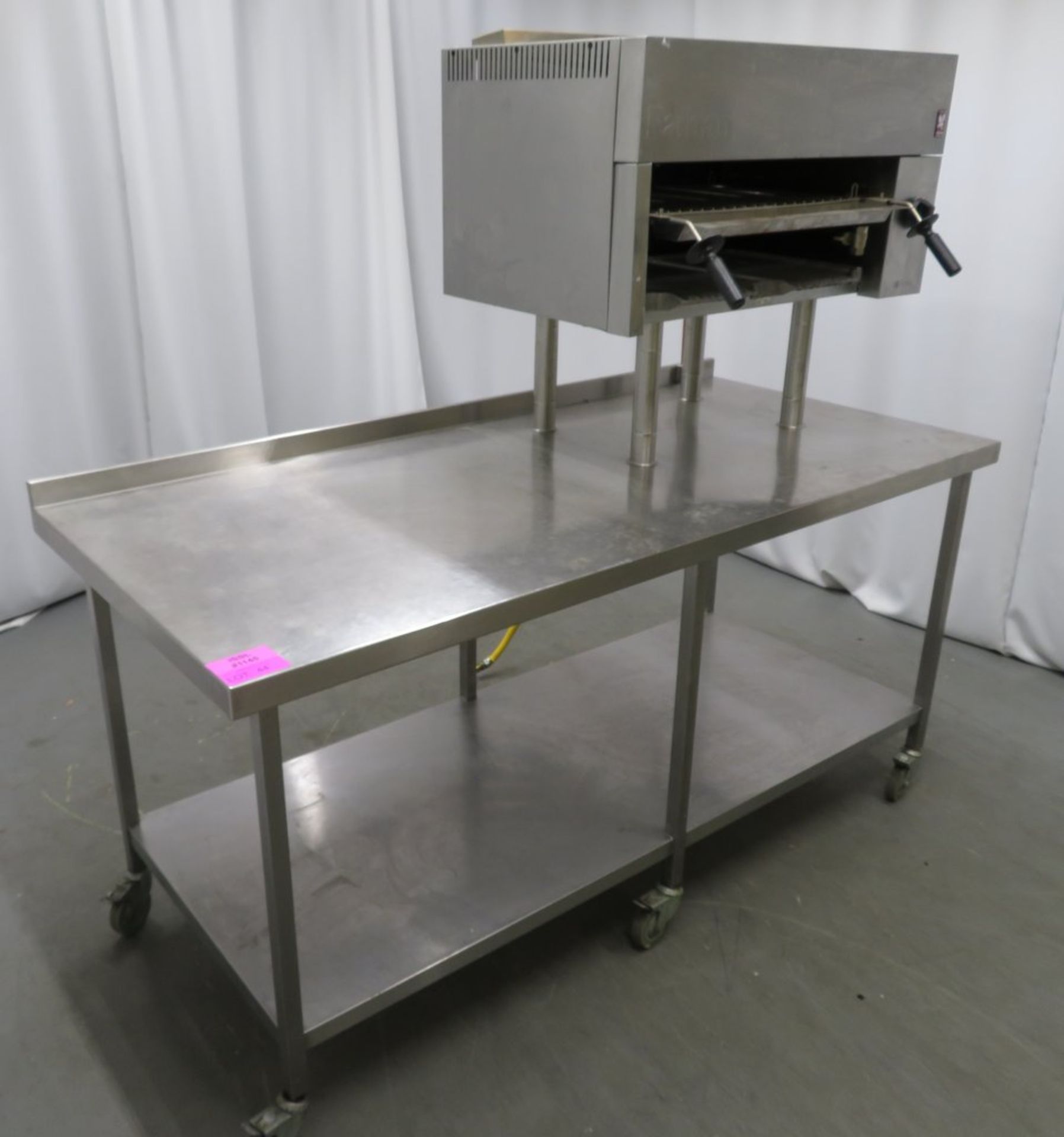 Falcon G2522 salamander grill on wheeled prep table - Image 2 of 9