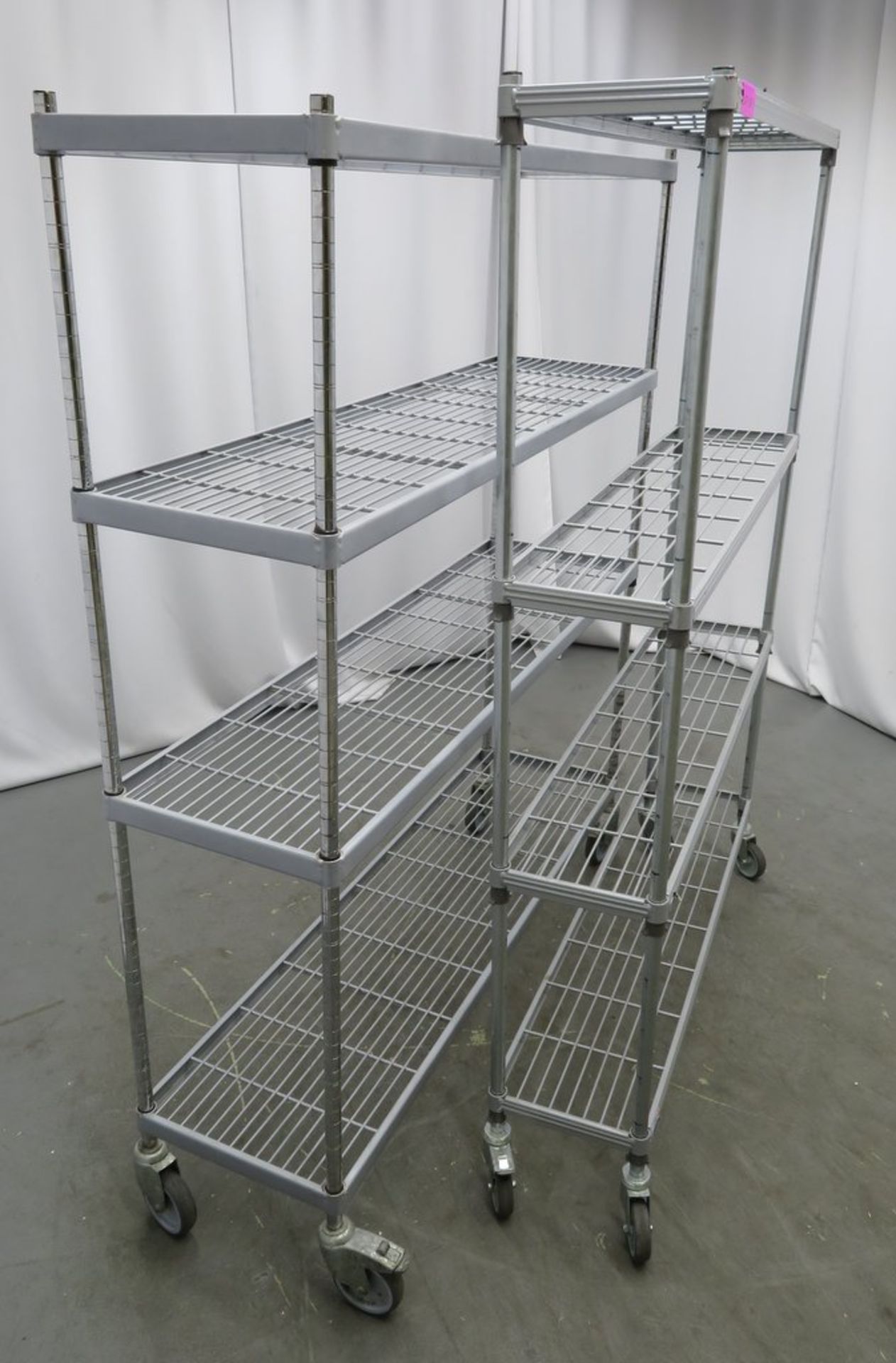 2x 4 Tier portable kitchen storage racks. 1550x400x1760mm & 1260x300x1800mm - Image 2 of 2