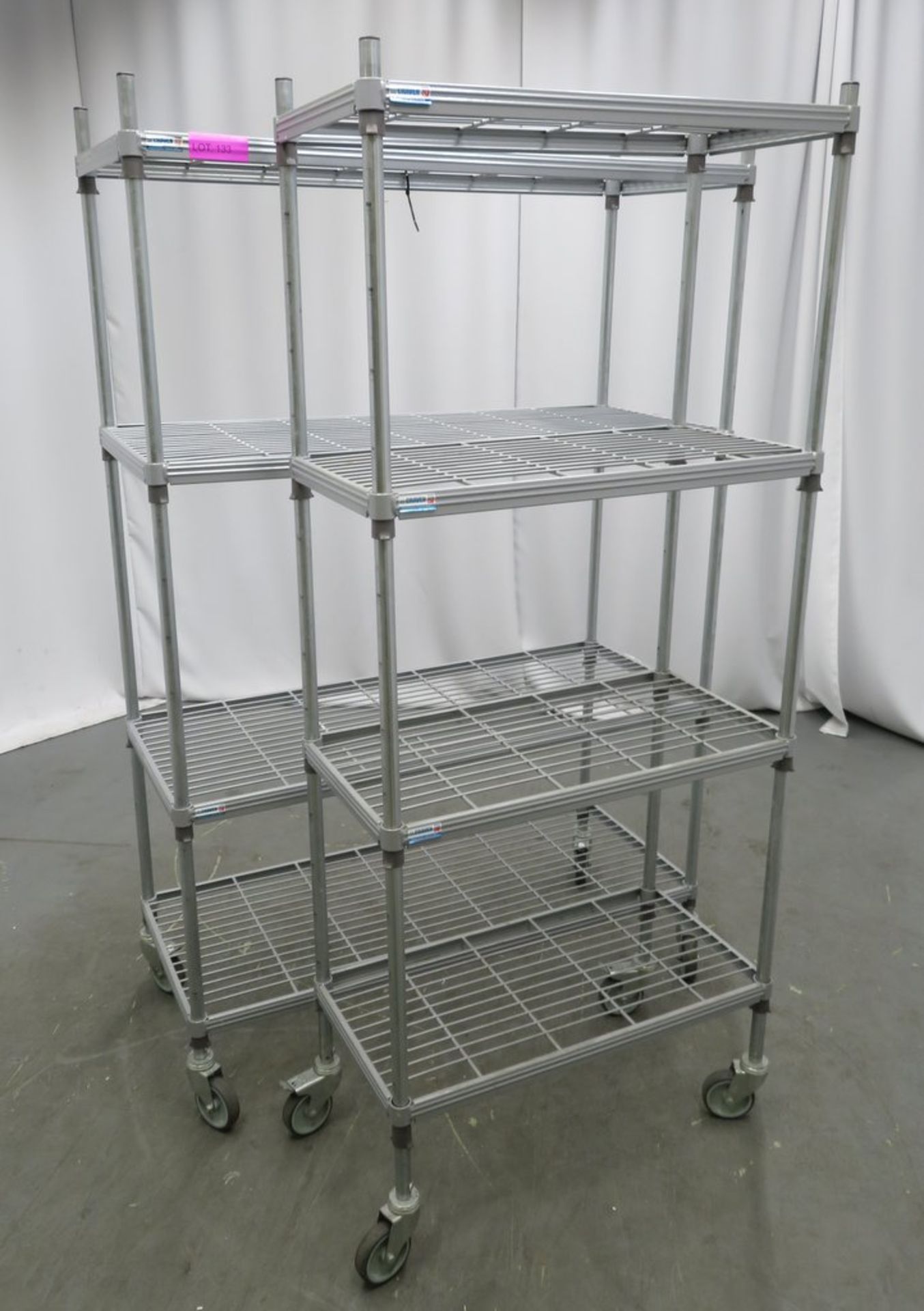 2x 4 Tier portable kitchen storage racks. 1170x500x1800mm & 770x400x1800mm