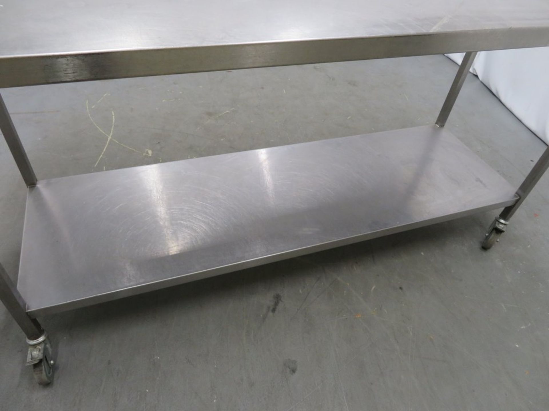 Stainless steel portable prep table, 1800x650x895mm - Image 3 of 3