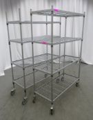 2x 4 Tier portable kitchen storage racks. 1170x500x1800mm