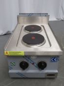 Countertop two hob range, 1 phase electric, new