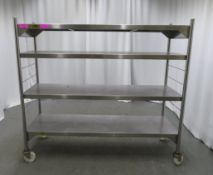 Bartlett 4 tier mobile shelf unit, 1800x500x1640mm
