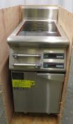 Heavy duty two zone induction range with cabinet, 3 phase electric, new