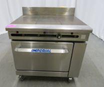 Imperial solid top range oven (missing some dials), natural gas