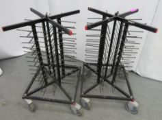 2x Mobile plate rack