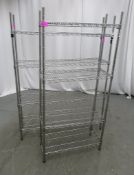 2x 4 Tier kitchen storage racks. 1220x300x1640mm & 750x300x1240mm